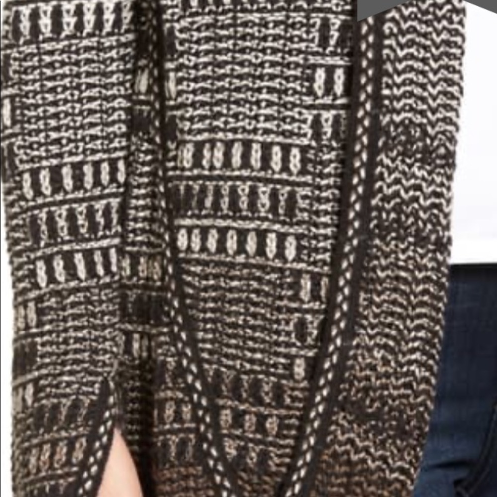 NIC+ZOE Open Front Cardigan Size-Large Color-Brown/White NWT - Picture 4 of 12